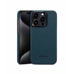 Pitaka MagEZ Aramid Fiber Case For iPhone 15 Pro Black/Blue Twill (PIT-0014)