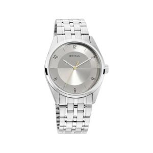 Titan Workwear Collection Analog Men's Watch - Silver (1729SM07)