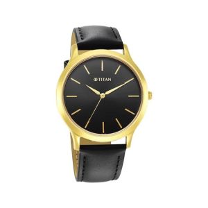 Titan Karishma Radiance Collection Men's Leather Watch - Black (NR1825YL03)