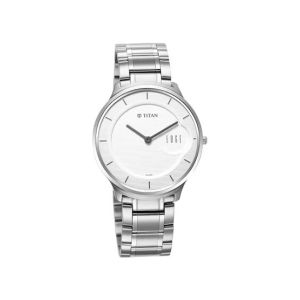 Titan Edge Metal Collection Analog Men's Watch - Silver (1843SM02)