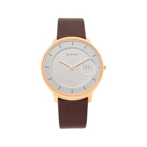 Titan Edge Analog Men's Leather Watch - Brown (1843WL01)