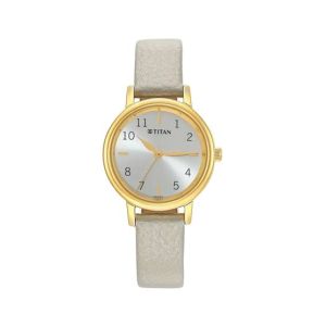 Titan Karishma Collection Women's Leather Watch - Grey (2678YL01)