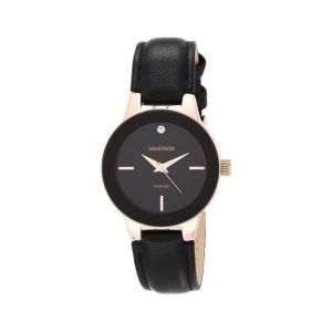 Armitron Masonry Leather Women's Watch Black (75/5410BKRGBK)