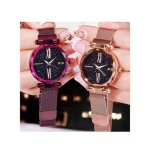 A & S Luxury Stary Sky Magnetic Women's Watch (Pack Of 2)