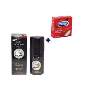 A1 Store Viga 50000 Delay Spray With Durex Condom