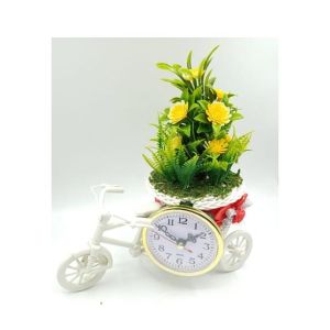 The Fashion Hub Flower Basket Bicycle Table Clock