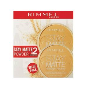 Rimmel London Stay Matt Pressed Powder - Silky Beige (05) Pack Of 2