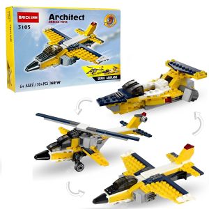 Shopeasy 130Pcs 3 In 1 Architect Super Airplane Blocks