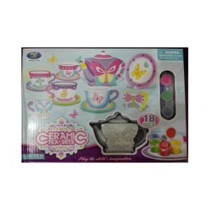 M Toys Diy Ceramic Tea Set For Kids 18 Pcs