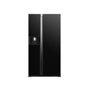 Hitachi Deluxe 2 Doors Inverter Side By Side Refrigerator 20 Cu Ft (R-SX700GP)-Glass Black