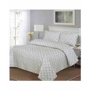 Al-Fatah Tulip King Size Bed Sheet Set Grey