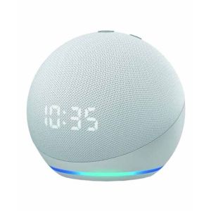 Amazon Echo Dot 4th Generation with Clock Glacier White