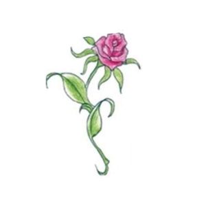 M-Mart Red Rose Blossom Flower Tattoo Sticker