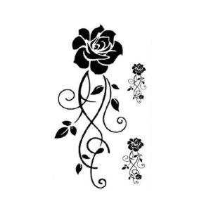 M-Mart Black Roses Temporary Flash Tattoo Sticker