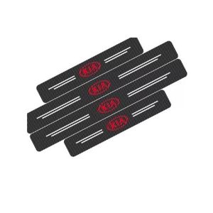 M.Mart Carbon Fiber Car Door Protection KIA Stickers Pack Of 4