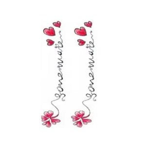 M.Mart Tree Style Red Heart Blossom Flower Tattoo Sticker