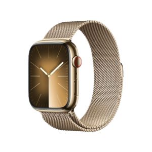 Apple Watch Series 9 Gold Stainless Steel Case With Milanese Loop-GPS-45 mm-Gold