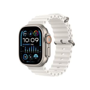 Apple Watch Ultra 2 49mm Titanium Case With Ocean Band-White-GPS