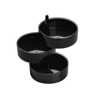 Premier Home Plastic Rotary Storage Tray Set Of 3 - Black (806585)