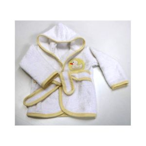 Home N Baby Duck Design Baby Bathrobe White / Yellow