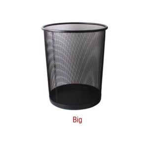 Easy Shop Black Net Metal Waste Paper Basket Dustbin