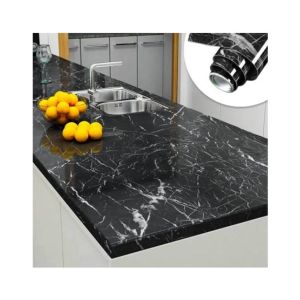 Easy Shop Self Adhesive Black / White Marble Sheet