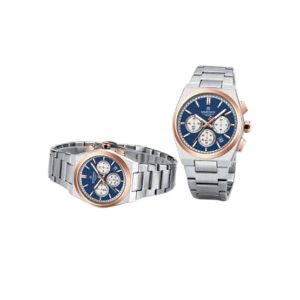 Naviforce Bond Chrono Watch For Couples Silver (nf-8048C-3)