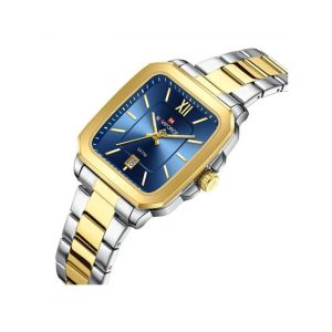 Naviforce Sleek Square Two Tone Watch For Men (NF-9239g-2)