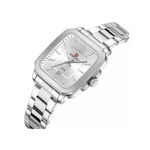 Naviforce Sleek Square Watch For Men Silver (NF-9239g-8)