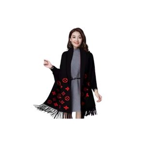 Shopeasy Printed Fleece Shawl -Just Black