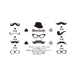 G-Mart Gentleman Hat Cute Beard Glasses Tattoo Sticker