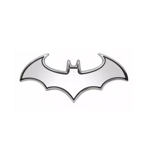 G-Mart Metal Bat Man Logo Car Sticker - Silver