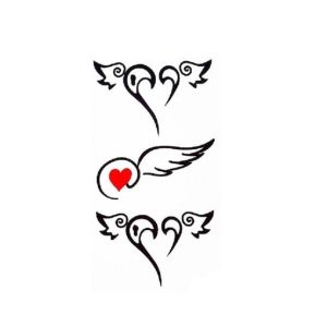 G-Mart Love Heart Wings Style Temporary Tattoo Sticker