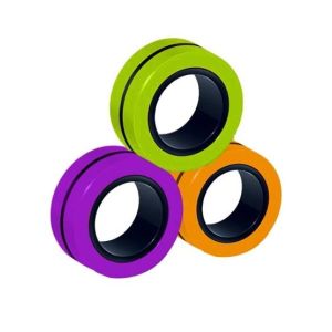 G-Mart Magnetic Fidget Ring Finger Toy For Kids - 3Pcs