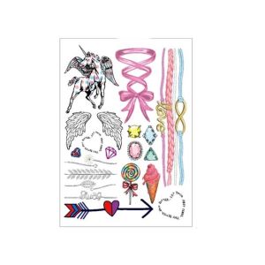 G-Mart Unicorn Ribbons Best Temporary Tattoo