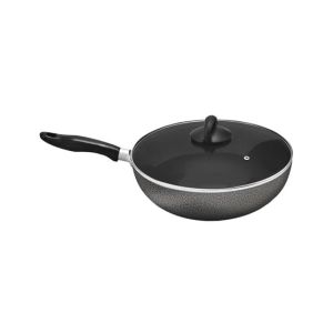 Cambridge Non Stick Long Handle Wok With Glass Lid 24 Cm (NWT824L)