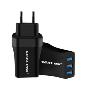 Voxlink 21W Universal 3 USB Ports Wall Charger Black