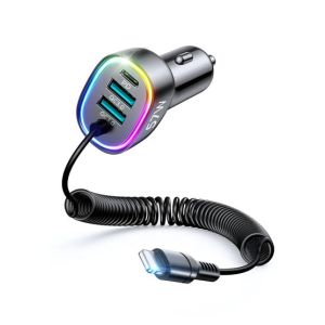 Joyroom 4 IN 1 PD Fast Car Charger With Lightning Cable (CL20)