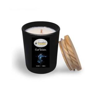 Aromaflick Cool Water Soy Glass Candle - Black