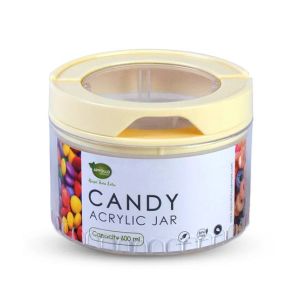 Appollo Candy Acrtlic Jar Small 600ml-Cream