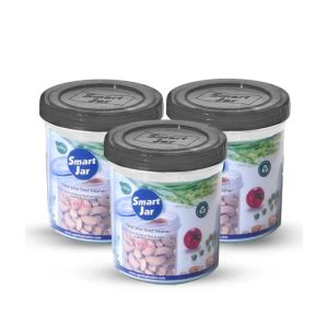 Appollo Smart Jar Small (Pack Of 3)-Smoke Gray