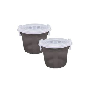 Appollo Handy Food Storage Container Small (Pack Of 2)-Smoke Grey