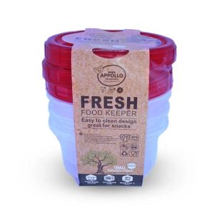 Appollo Fresh Food Container Small (Pack Of 6)-Red