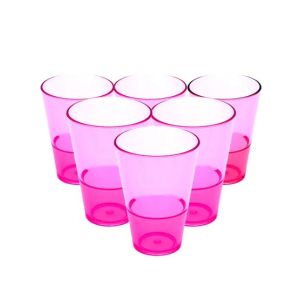 Appollo Party Acrylic Glass M-6 (Pack Of 6)-Pink