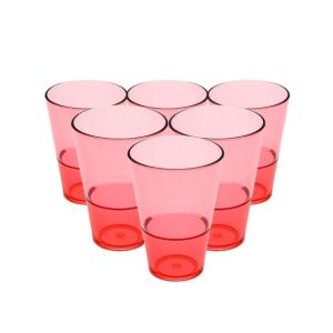 Appollo Party Acrylic Glass M-6 (Pack Of 6)-Red