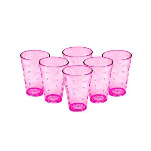 Appollo Party Acrylic Glass M-3 (Pack Of 6)-Pink