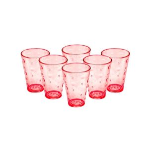 Appollo Party Acrylic Glass M-3 (Pack Of 6)-Red