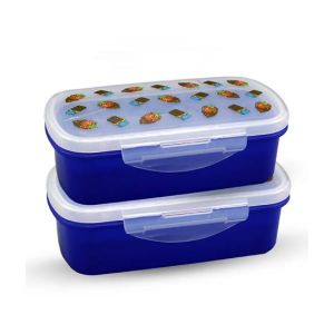 Appollo Bento Lunch Box M-2 (Pack Of 2)-Dark Blue