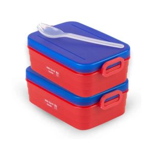 Appollo Bunny Lunch Box M-3 (Pack Of 2) -Red