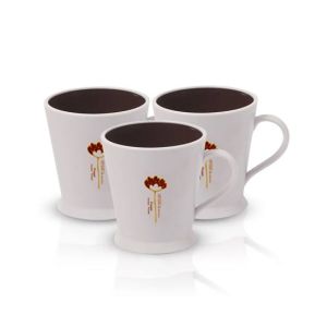 Appollo Flower Mug (Pack Of 3)-Brown